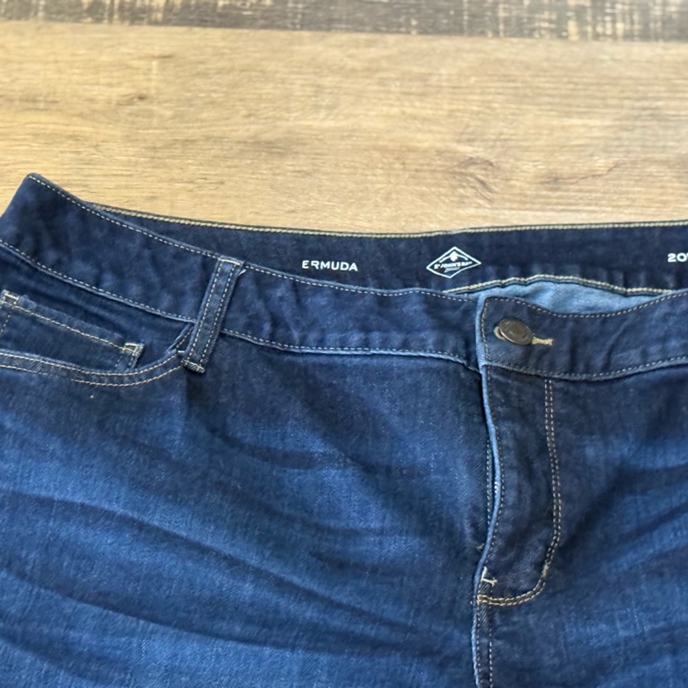 Dark Blue Denim Roll-Cuff Women’s Shorts - Picture 2 of 8